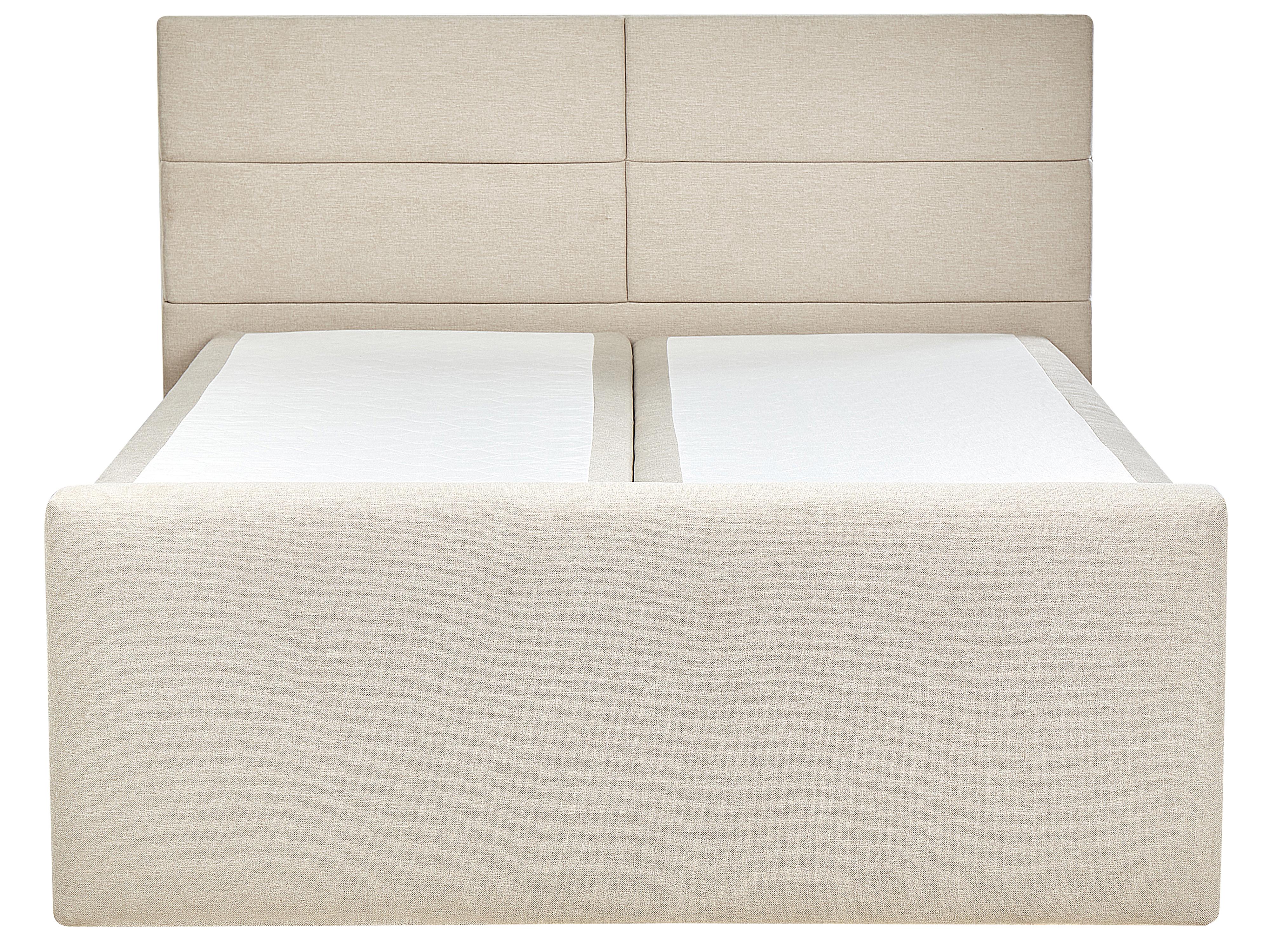 Boxspring met opbergruimte Stof ARISTOCRAT 160 x 200 cm Lichtbeige