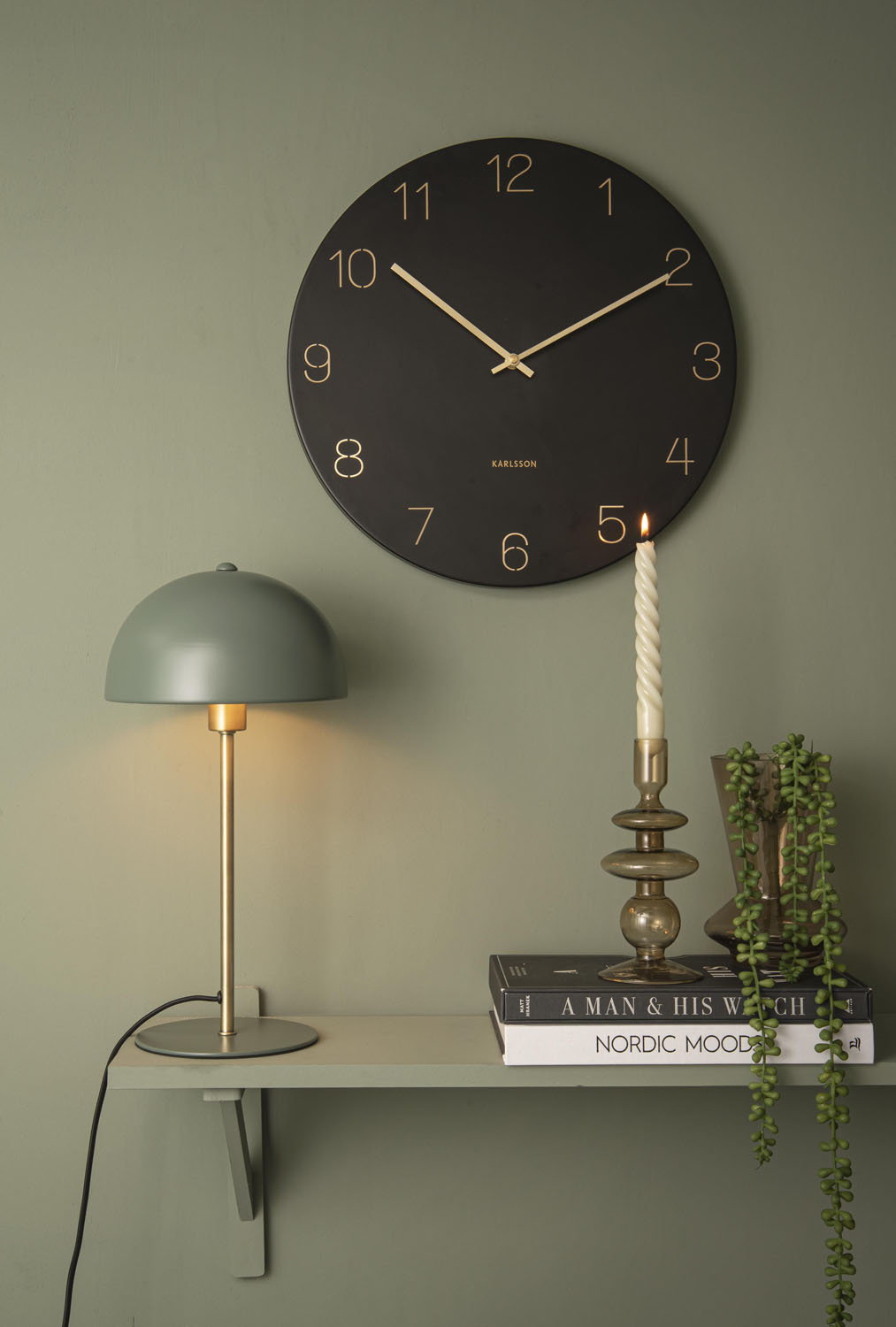 Table lamp Bonnet metal jungle green