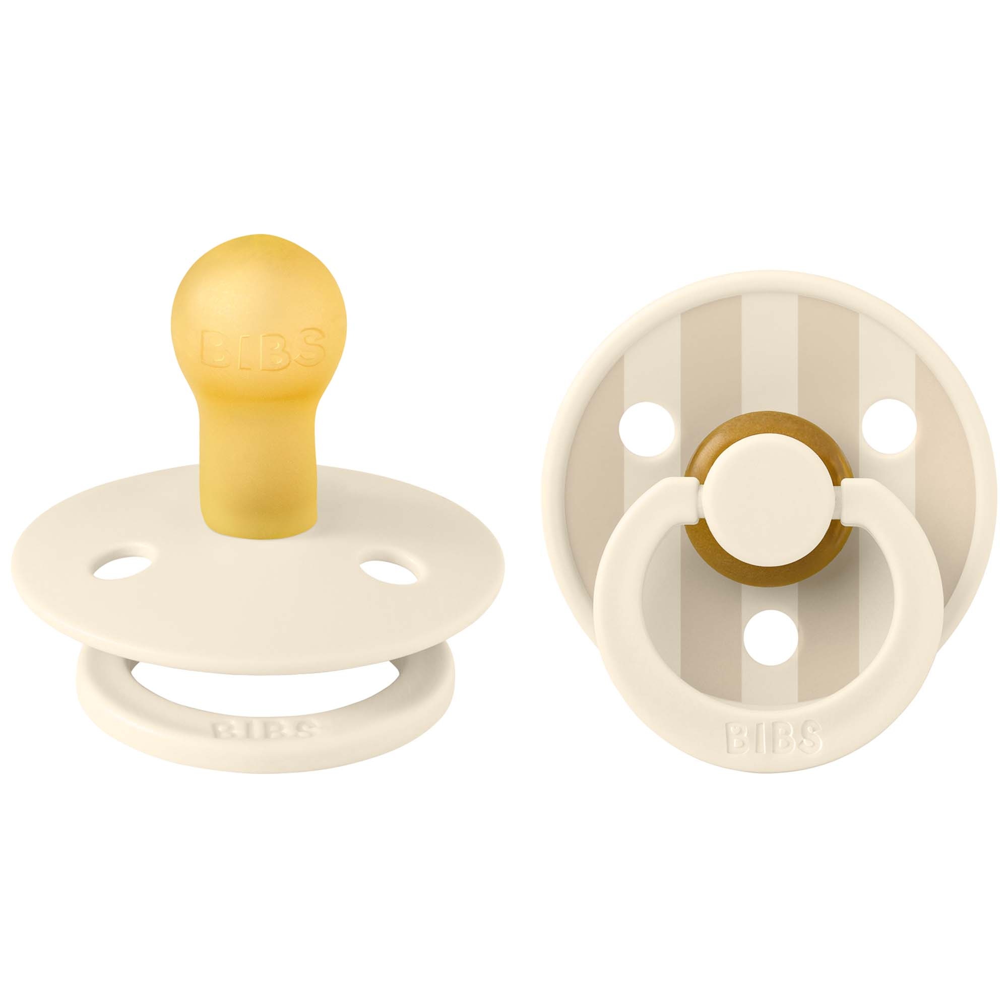 BIBS Fopspeen Studio Round Size 1 2-pack beige