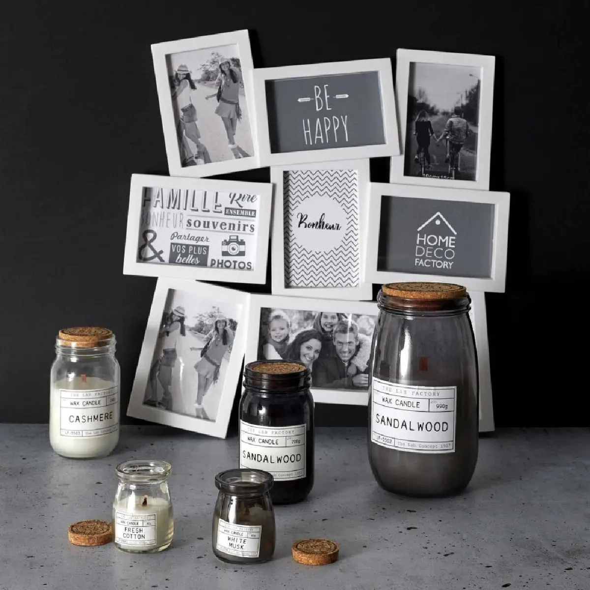 The Home Deco Factory The Home Deco Bougie parfumée mèche en bois