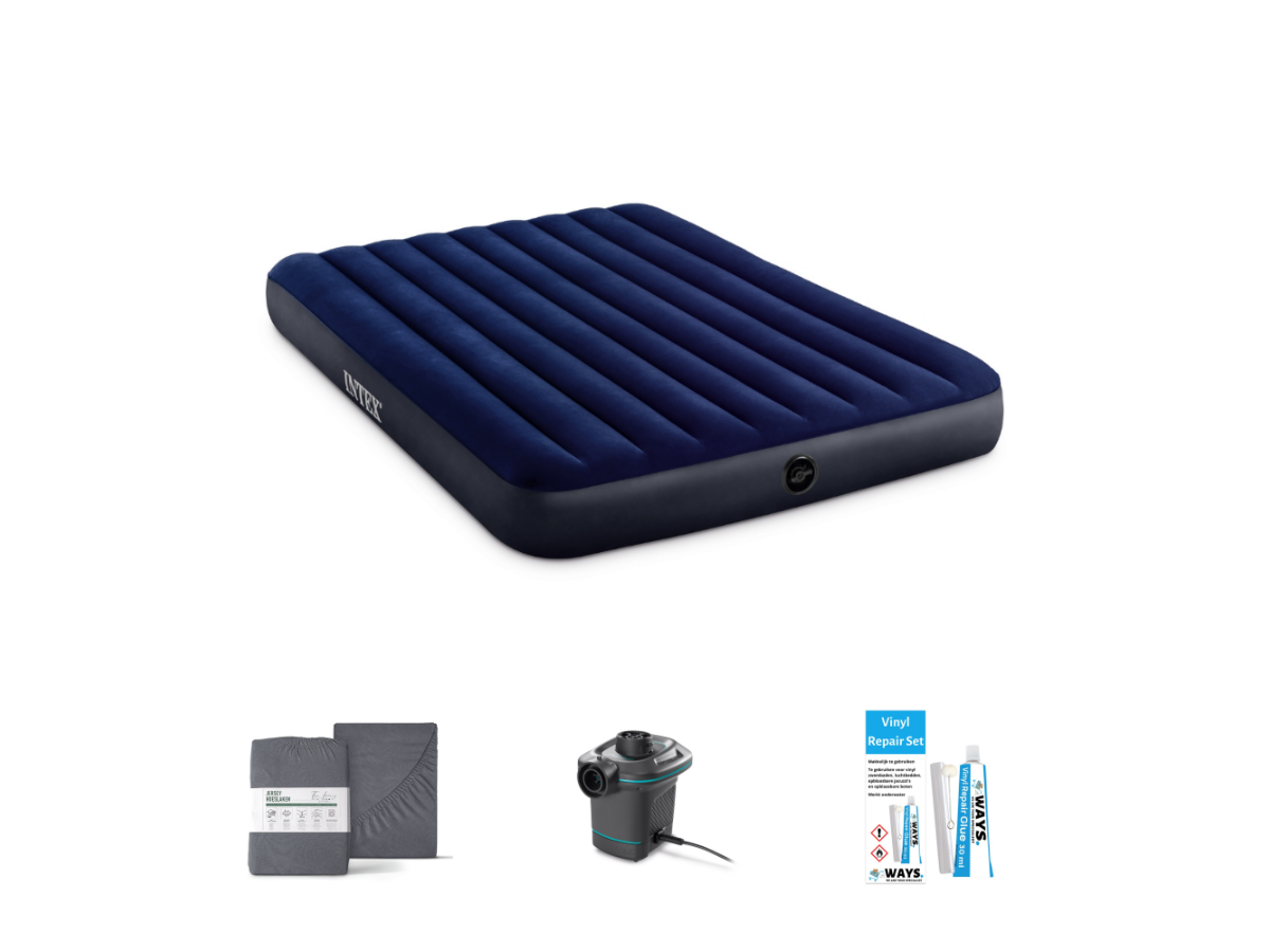 Intex Classic Downy 203 x 152 cm Luchtbedset - 4-delig