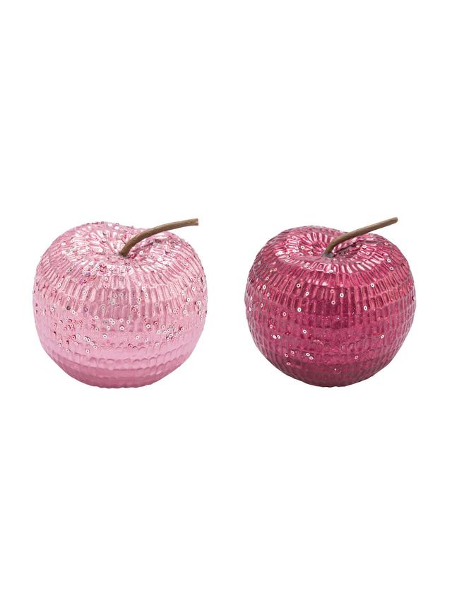 Glitzer Keramikapfel,klein, 2er Set