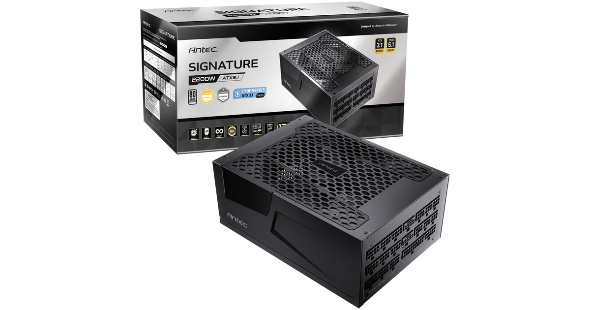 AntecSignature 2200 Platinum ATX3.1 modulaire 2200 watt voeding   (Zwart, 2x 12V-2x6, 6x PCIe)