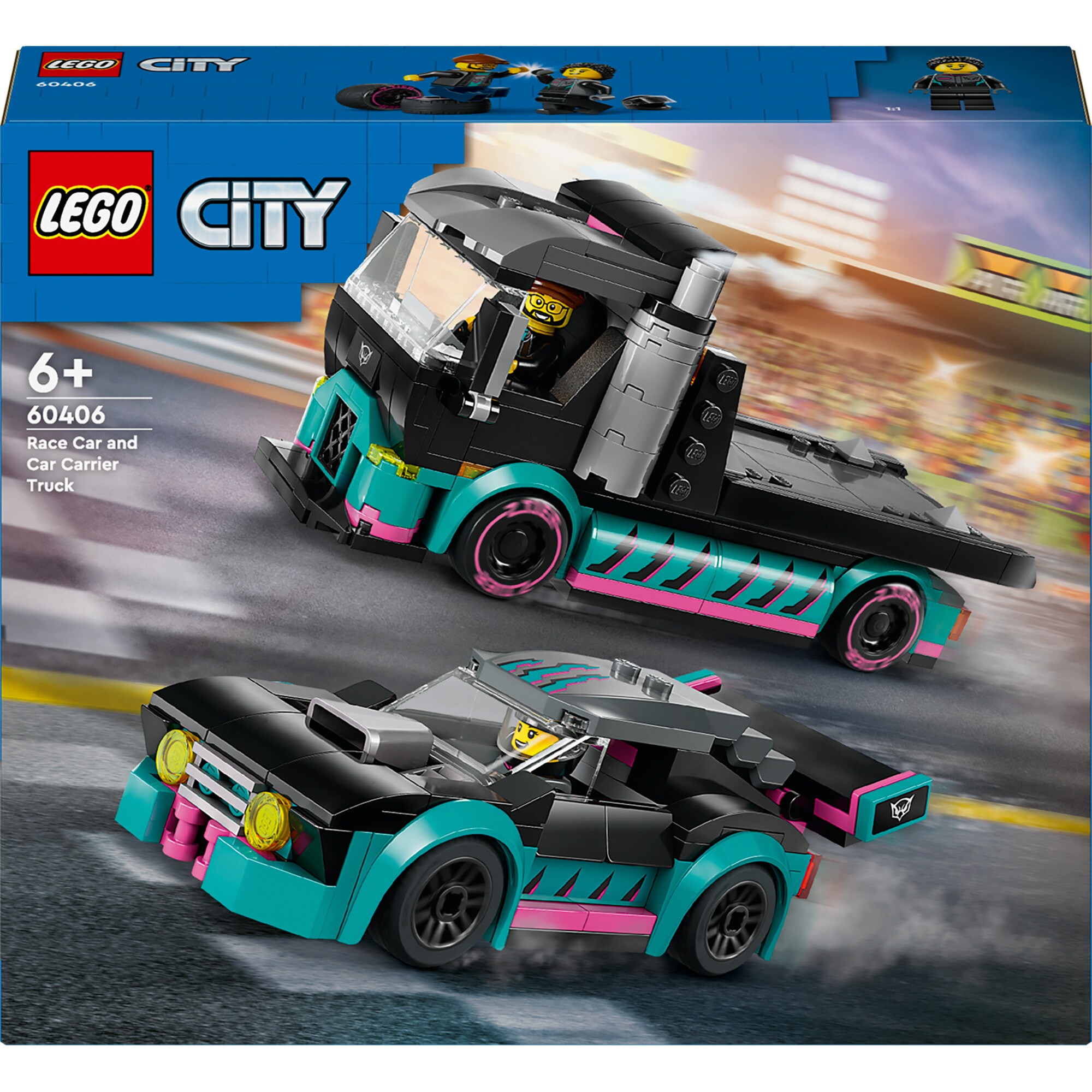 LEGO Konstruktionsspielzeug City Autotransporter mit Rennwagen