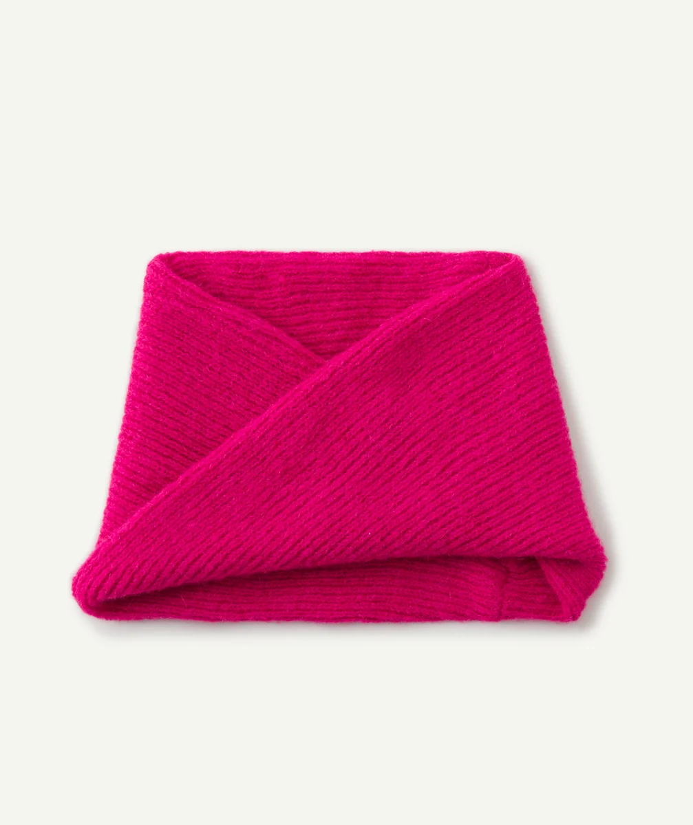 SNOOD EN TRICOT FILLE ROSE NÉON