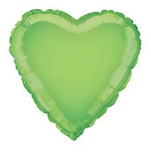 Hart Helium Ballon Lime Groen Leeg 45cm