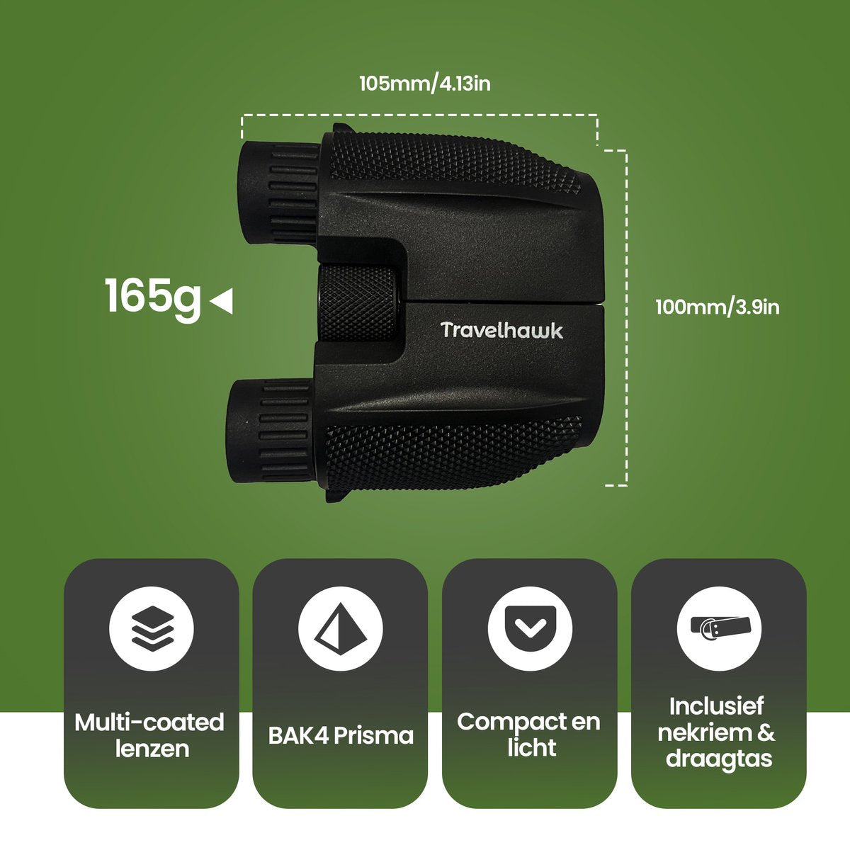 Travelhawk 10x25 Compacte Verrekijker - Black
