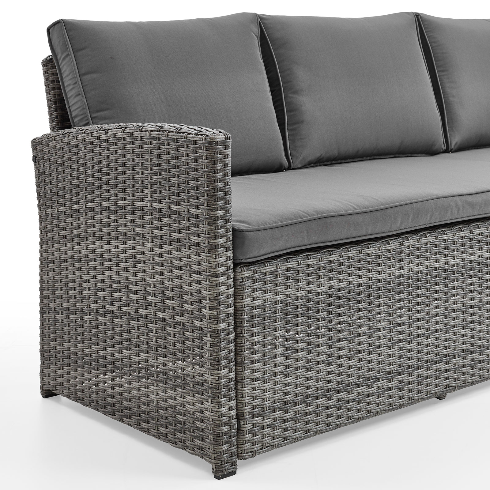 6-teilige Loungegarnitur - dunkelgrau - Polyrattan