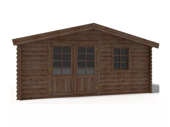 Abri de jardin en bois - 20m2 - 5x4m - Traité - Ep. 45mm - Couleur: marron - DOM376 - ALTANKA