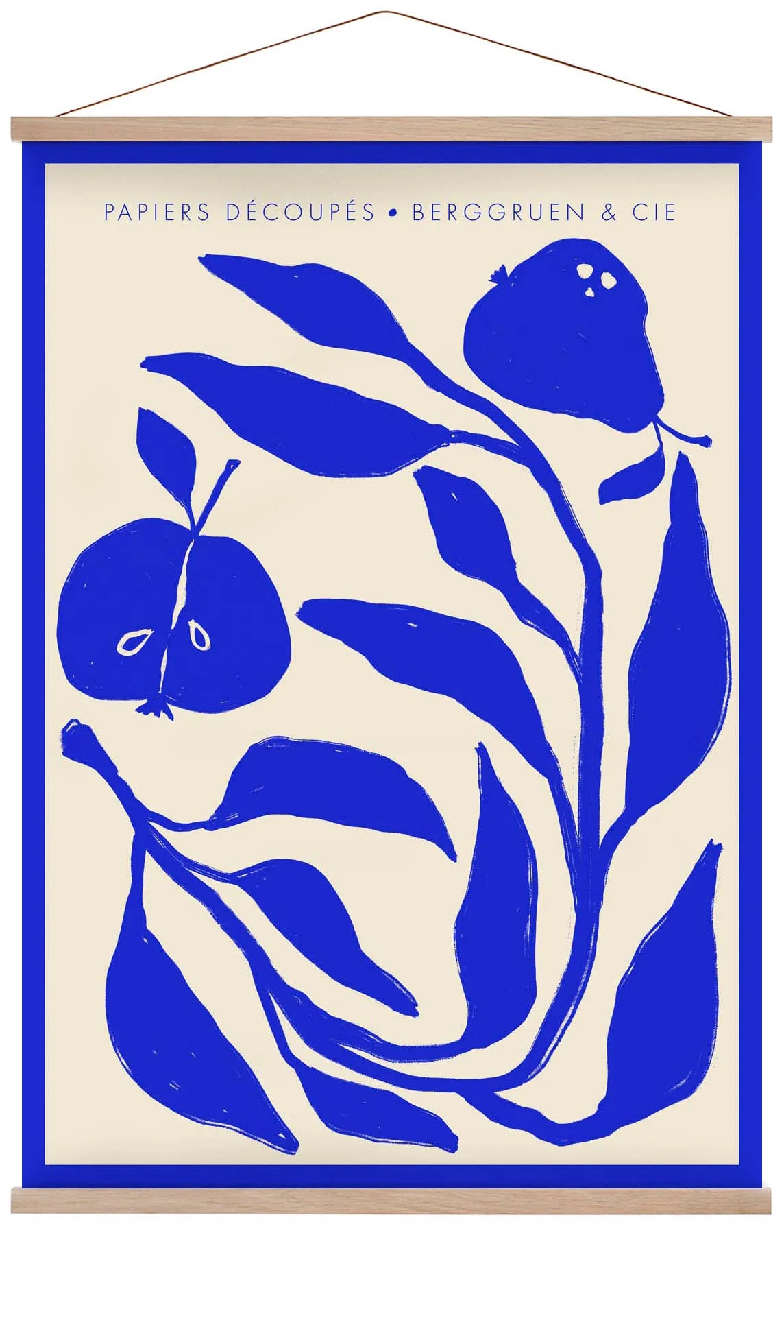 Äpfel Birnen Blau Papiers Découpés Kunstausstellung