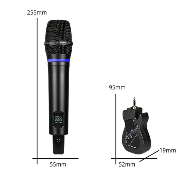 2-pak trådløs mikrofon Bluetooth rumklang med Android-portkabel Sort