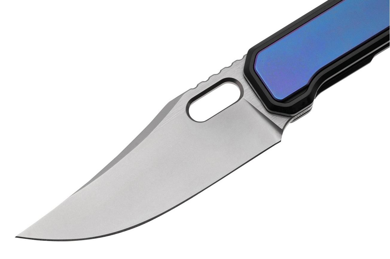 NOC Knives MT-30 MT-3007 Bead Blasted M390, Blurple Titanium Inlays, zakmes
