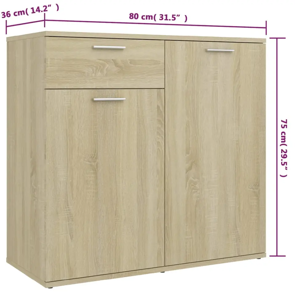 vidaXL - Dressoir - Bruin - Bewerkt hout