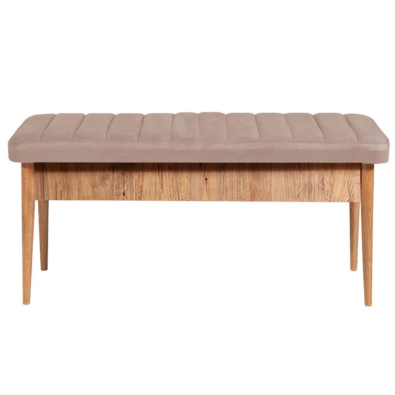 Wooden Art Ensemble Table + 2 Chaises + 2 Bancs Vina beige/gris