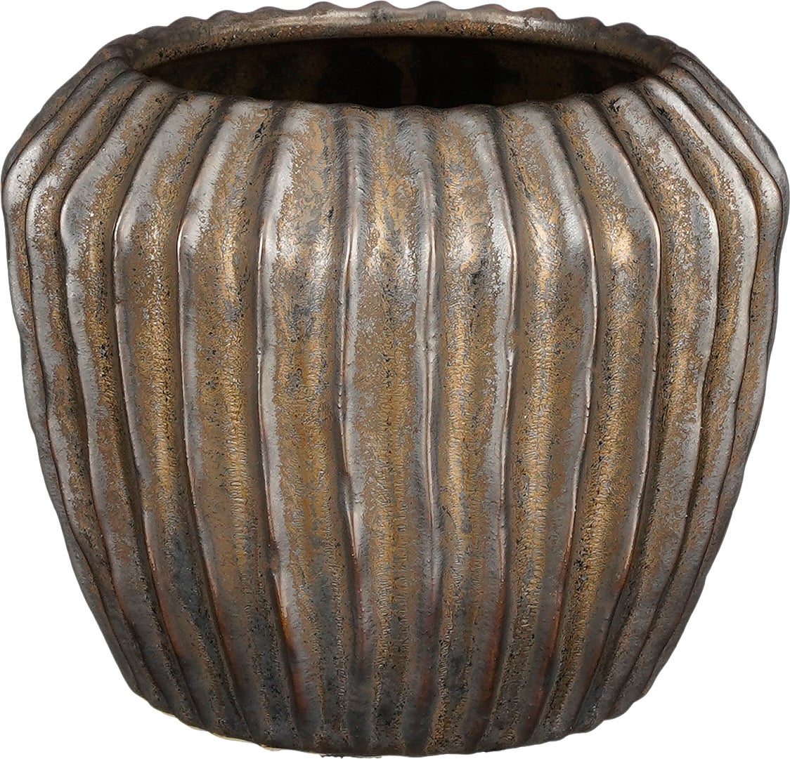 Mica Decorations bloempot Noma brons D 14 H 12 cm