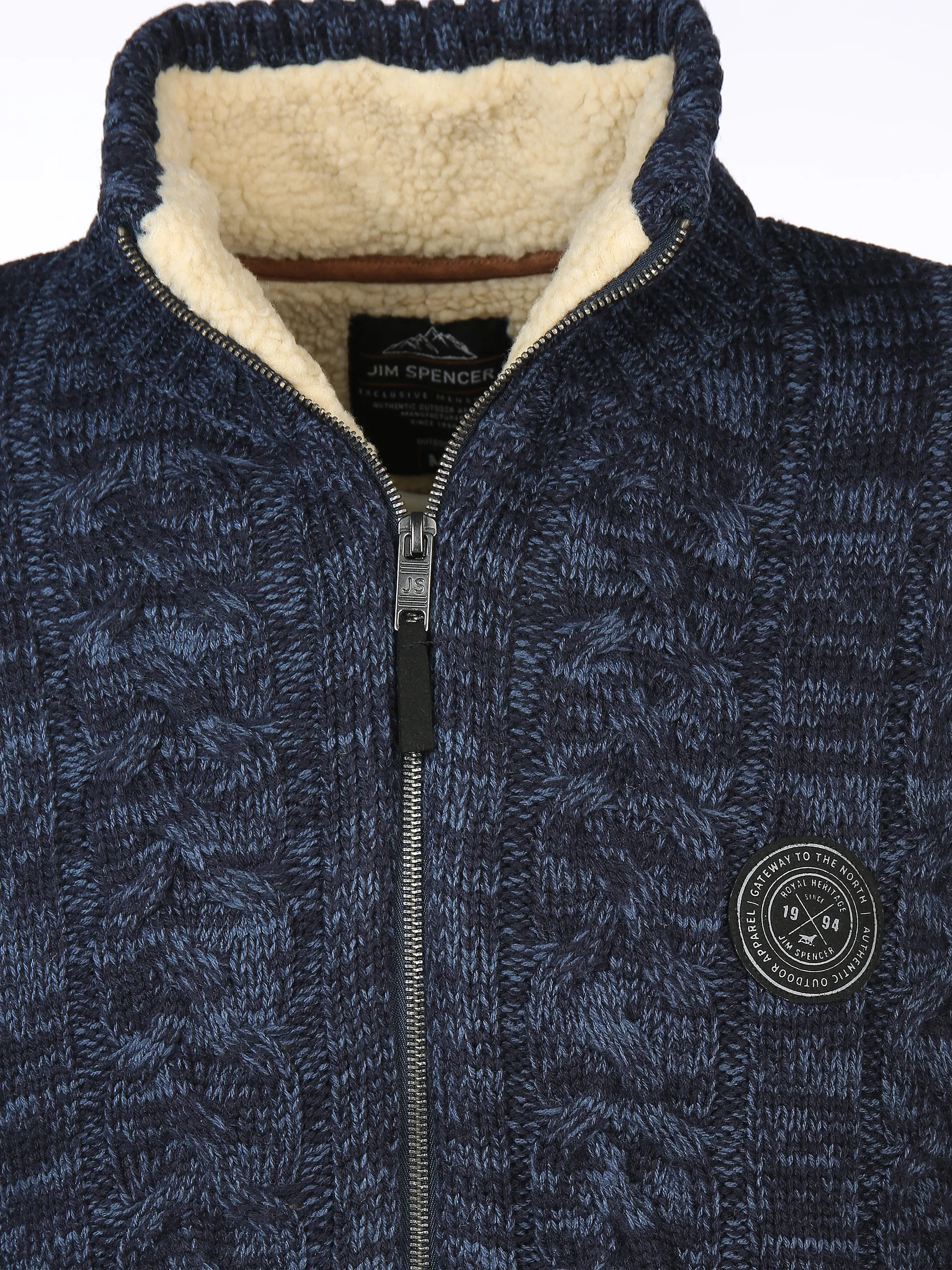 Herren Strickjacke wattiert im Norwegermuster