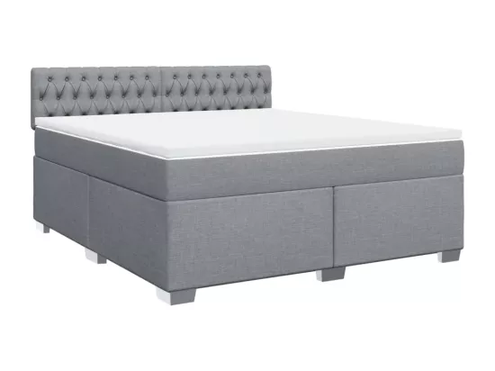 Sommier à lattes de lit avec matelas Gris clair 180x200cm Tissu