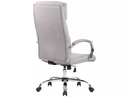Chaise de bureau - Tissu & Métal chromé - Gris - Bradford