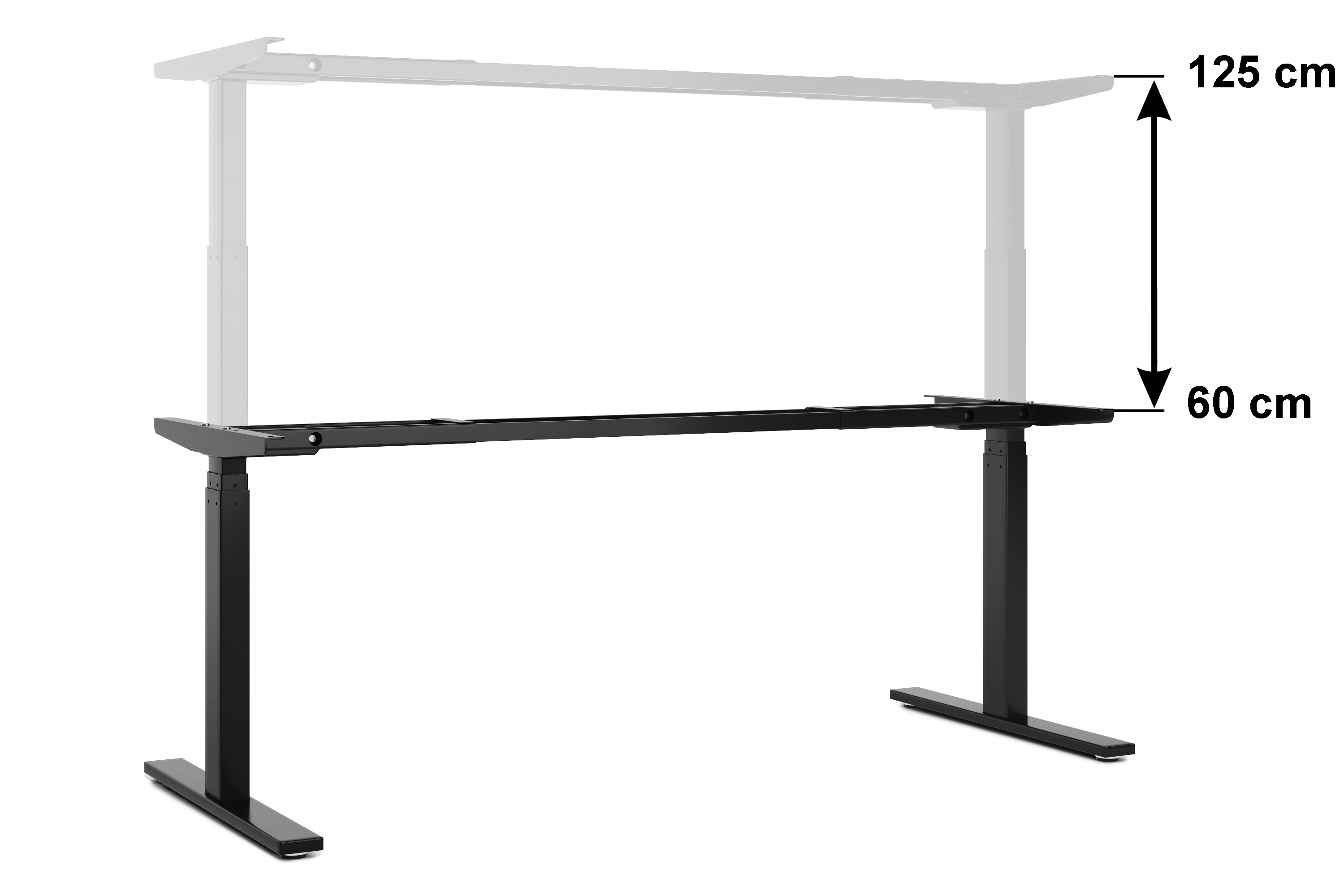 Tischgestell Stehpult elektrisch schwarz 180 - 200 cm