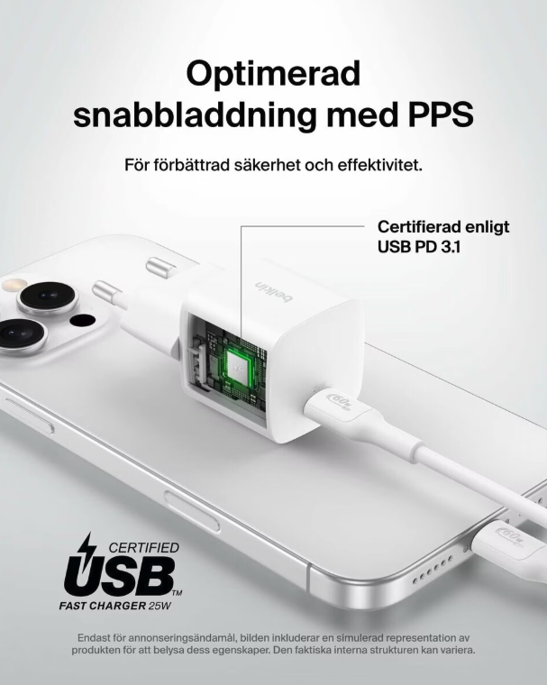 (25W) Boost Charge USB C Ladegerät Netzteil Power Delivery (WCA012kqWH) - Weiss