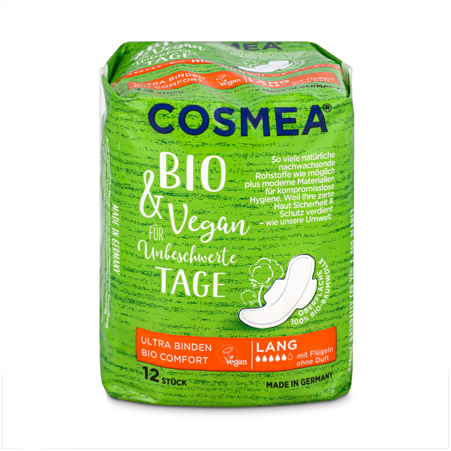 COSMEA Bio Ultra Binden Lang Flügel 12 Stück