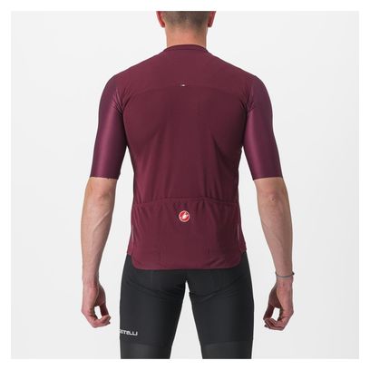Maillot Manches Courtes Castelli Prologo 7 Rouge Bordeaux