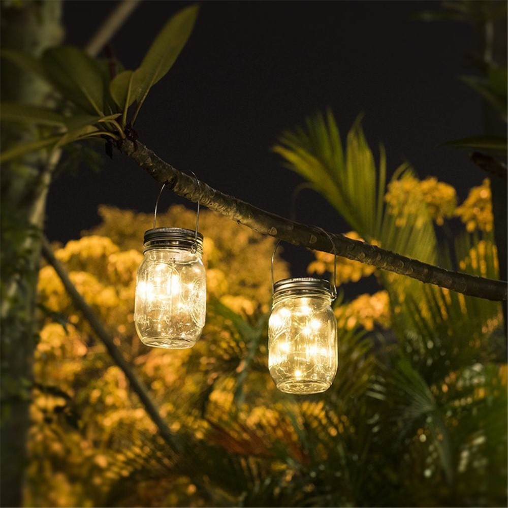 (6er Set) 20 LED's Solar Flaschenlicht Deckel Outdoor Laternen Verschluss mit Lichterkette - Warmweiss