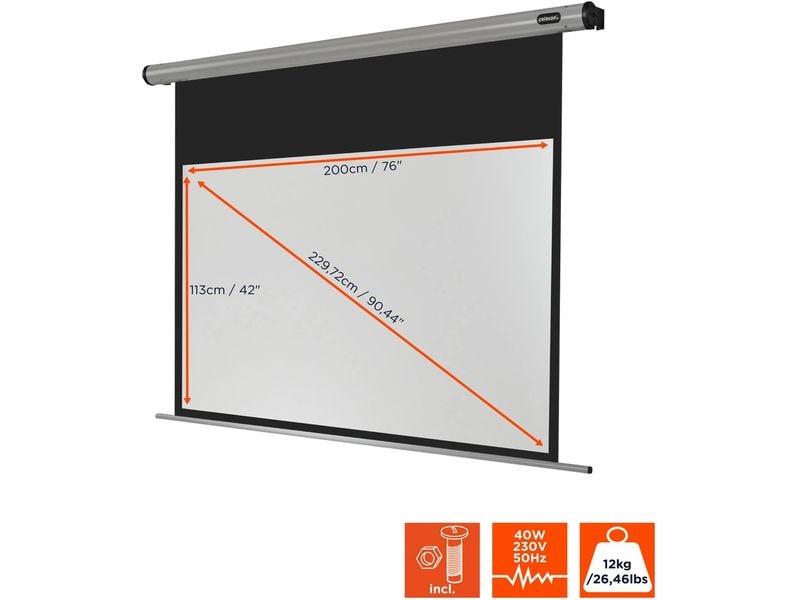Celexon Motorleinwand Motor HomeCinema 200x113cm 16:9 Leinwand Motor HomeCinema 200 x 113 cm
