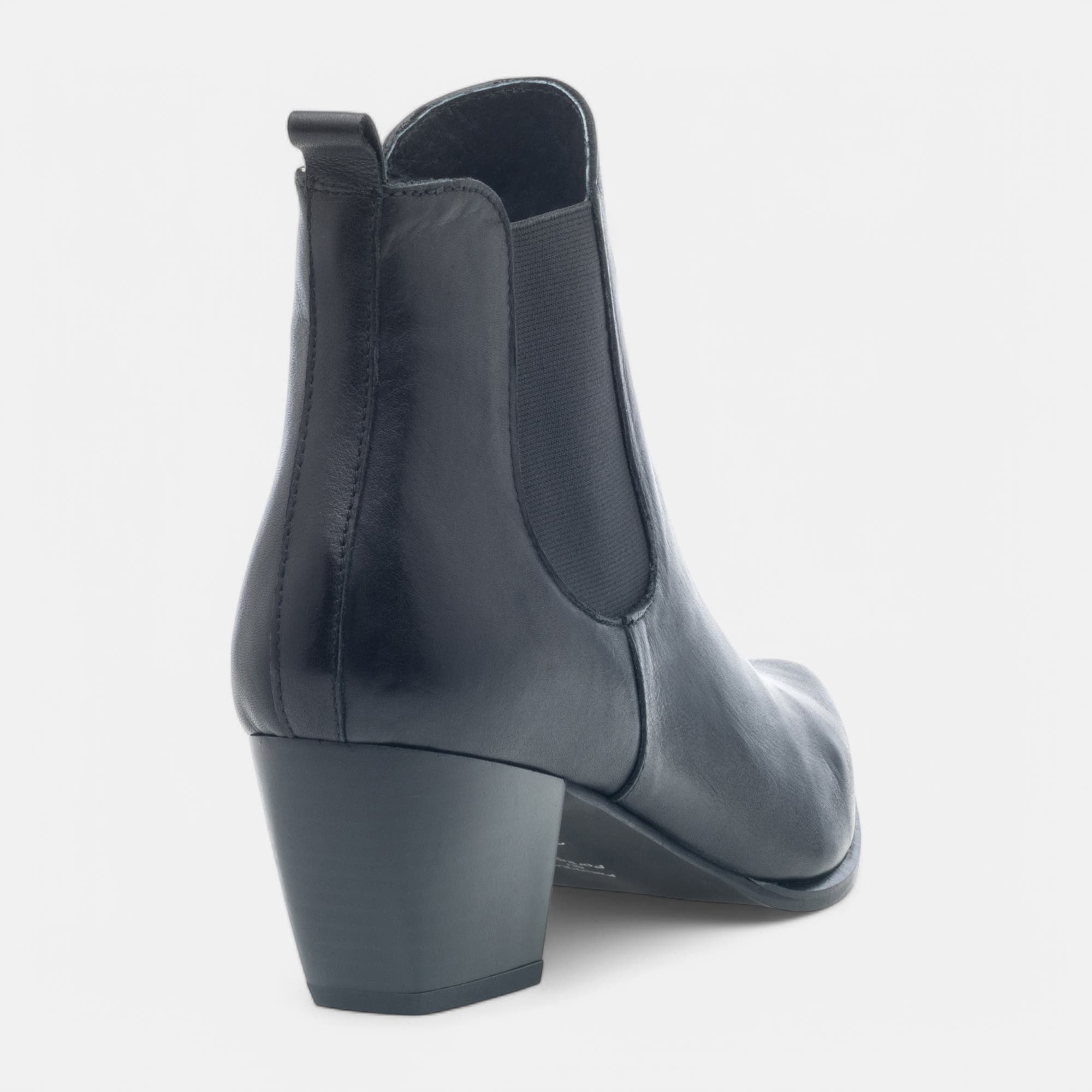 Santiags à talon Femme en cuir noir