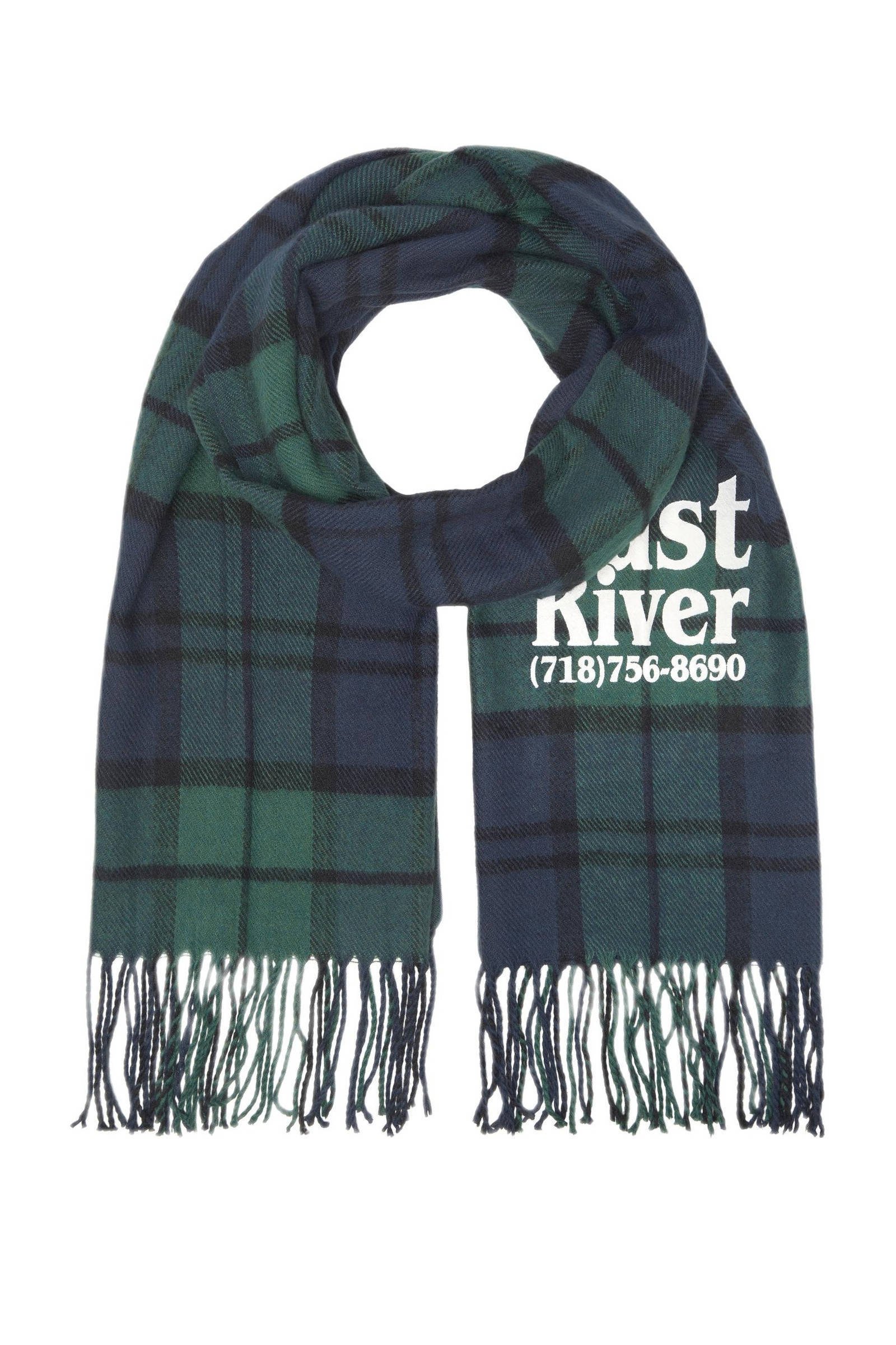JACK & JONES geruite sjaal JACWOODSIDE petrol