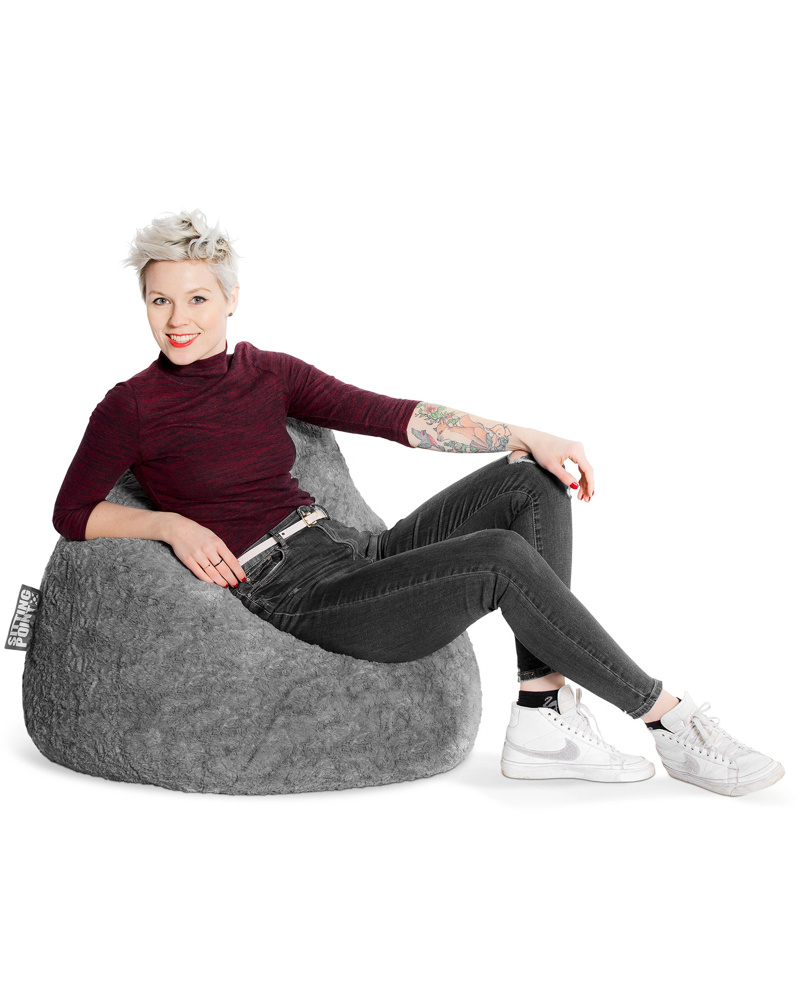 Sitzsack BeanBag FLUFFY XL (Farbe: mittelgrau)