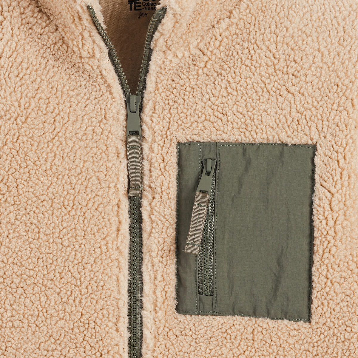 COLEÇÕES LA REDOUTE<br>Suéter com zíper e gola alta, em sherpa