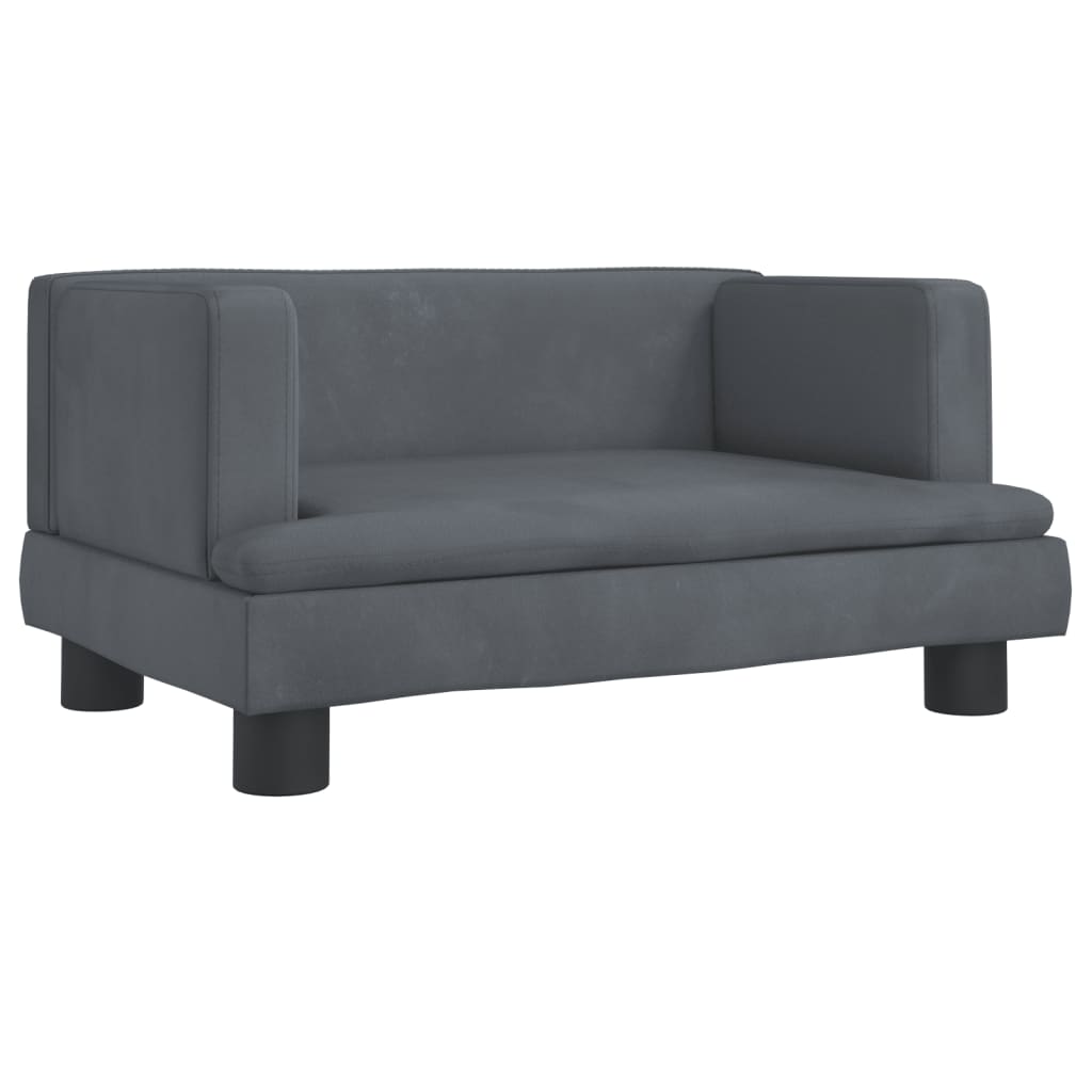 Cama para cães vidaXL em veludo cinza escuro, 60x40x30 cm