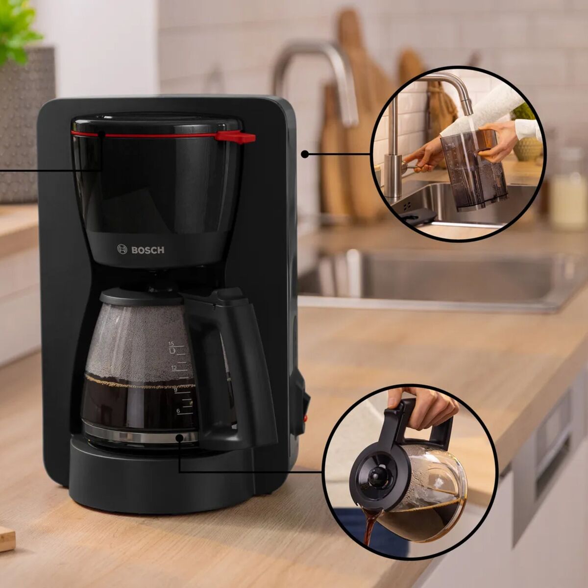 MyMoment kaffetrakter med glasskanne, svart