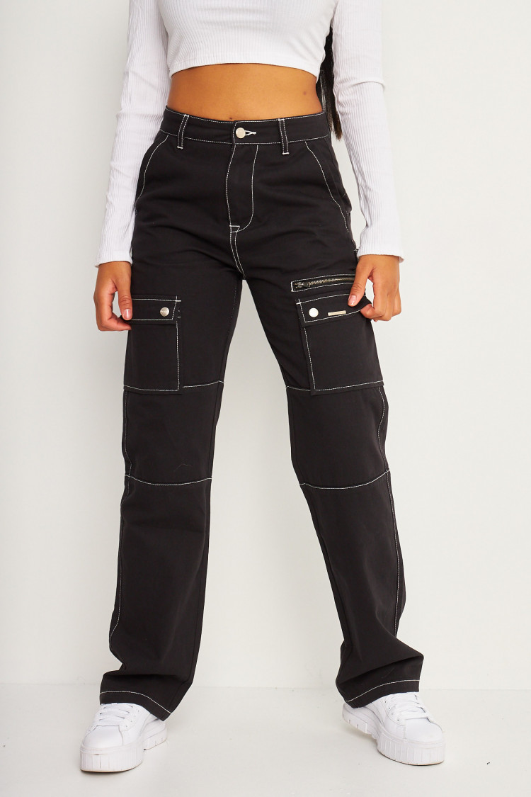 Pantalon cargo noir Brentiny