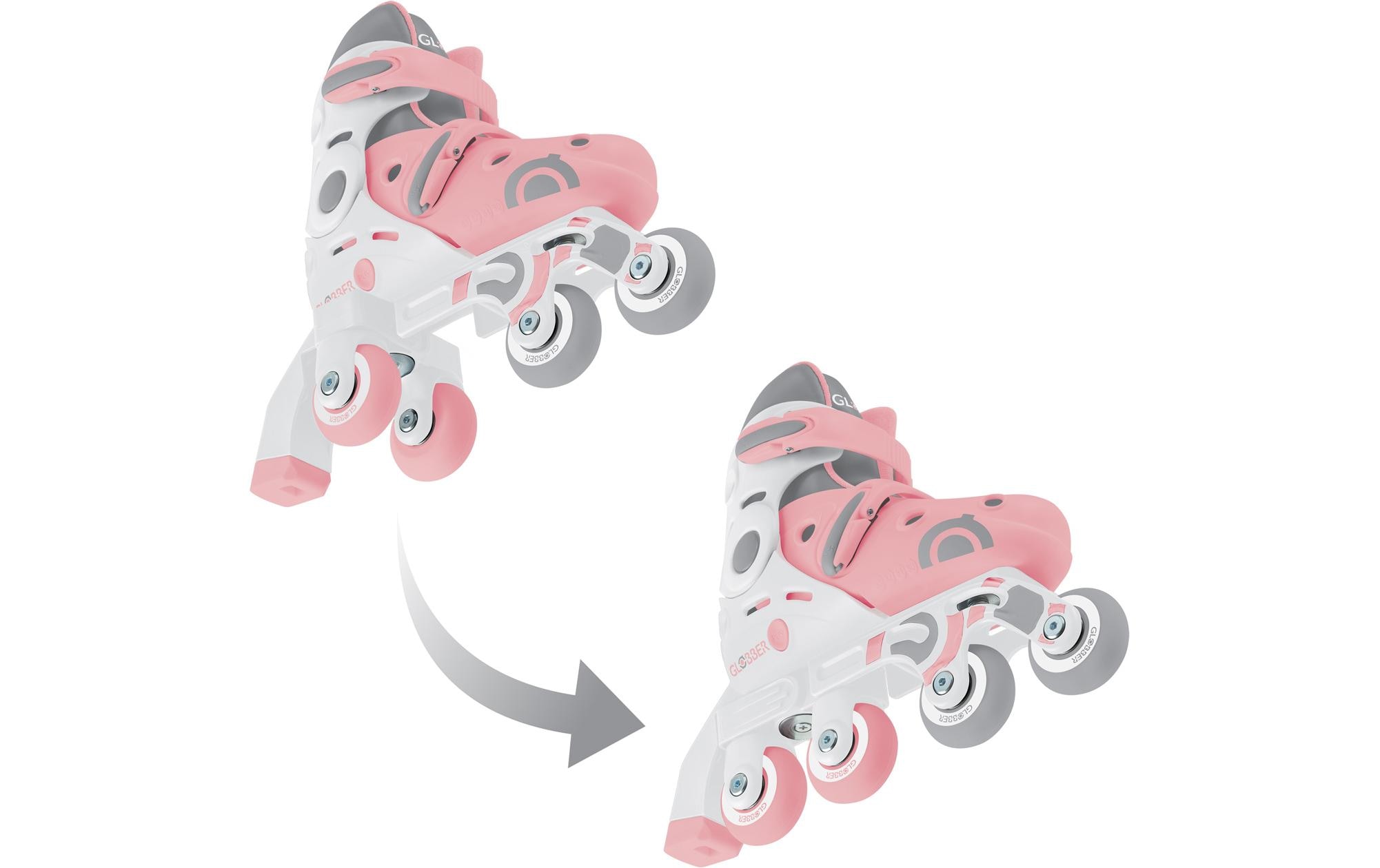 Inline-Skates 2 in 1 Gr. 30-33, Pastel PinkAnpassbare Skates