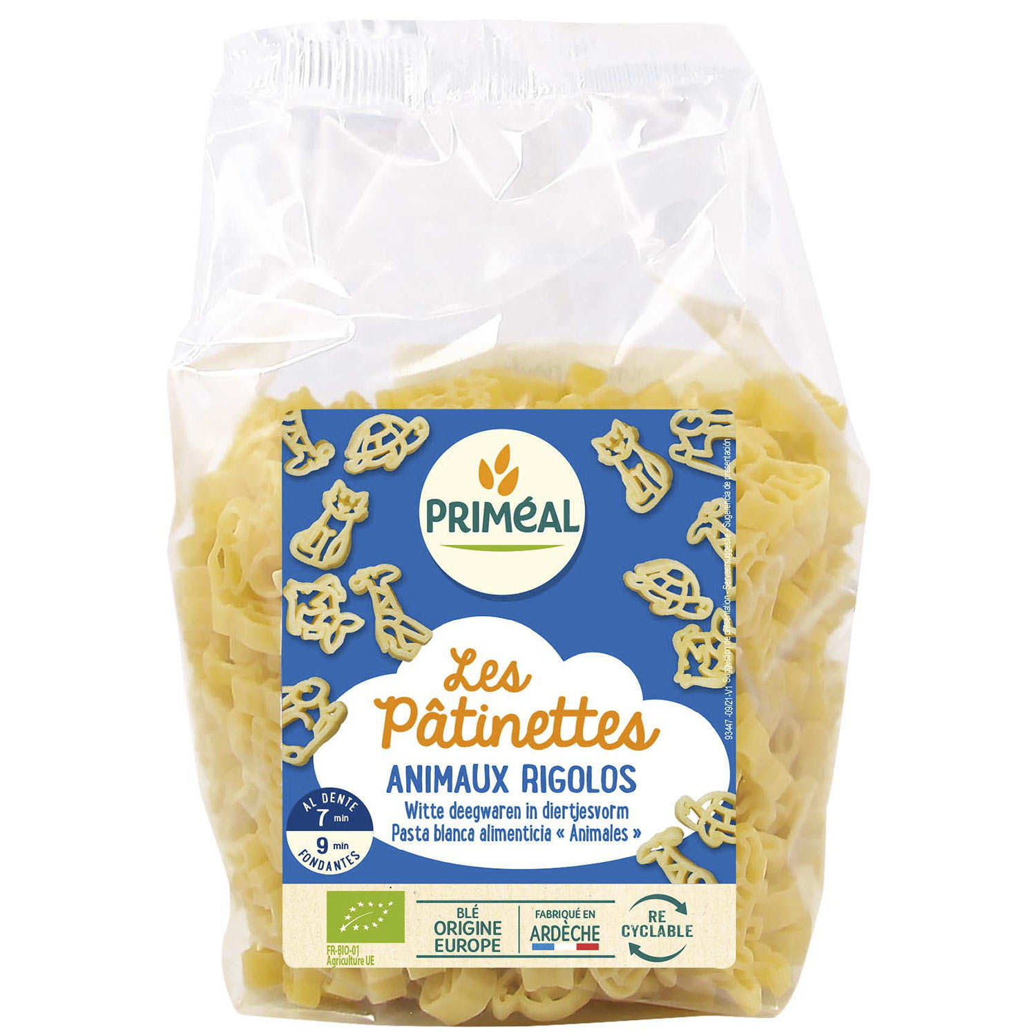 Les Pâtinettes animaux rigolos - pâtes bio