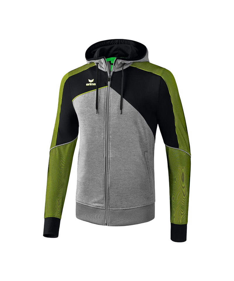 Erima Premium One 2.0 Kapuzenjacke Grau Grün