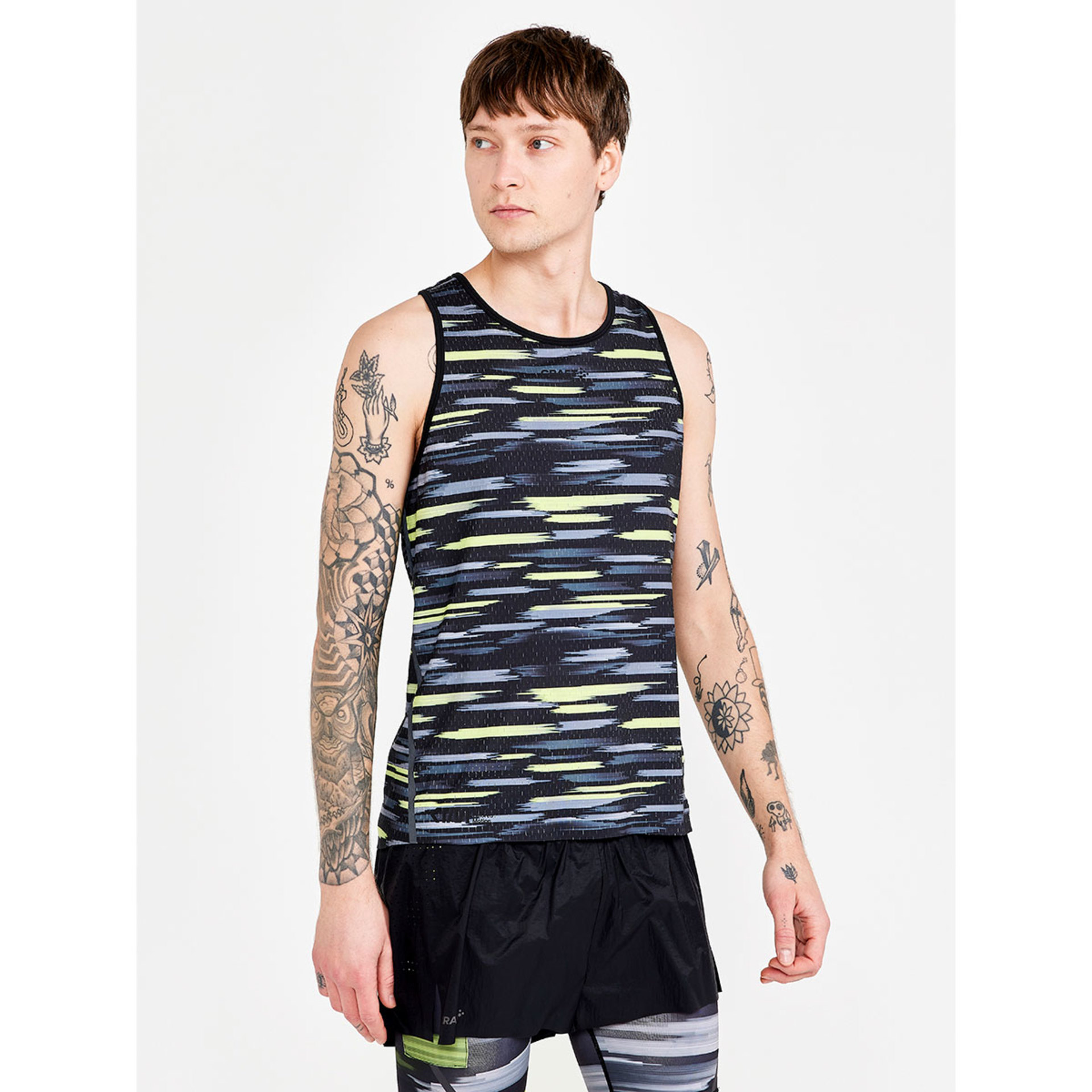 Craft CTM Distance Warp Mesh Hardloop Singlet Zwart/Multi Heren