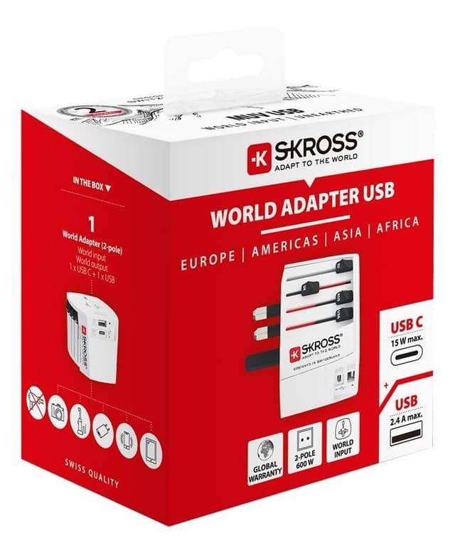 SKross MUV World USB-A/USB-C rejseadapter 3310008