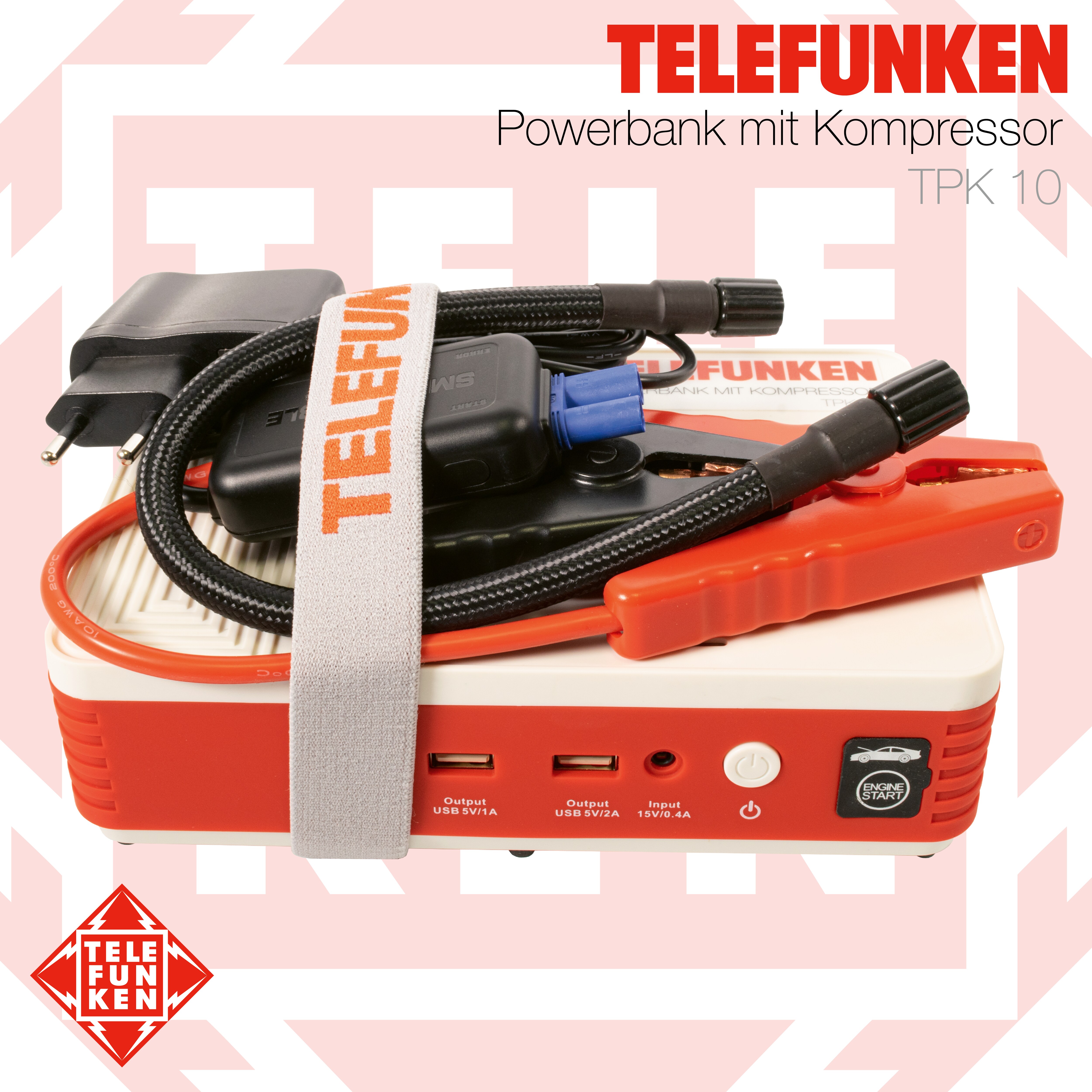 Telefunken Powerbank mit Kompressor TPK 10