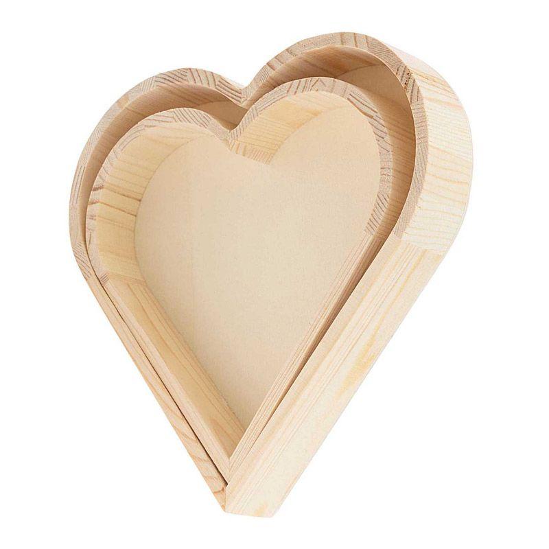 2 plateaux en bois cœur Rico Design