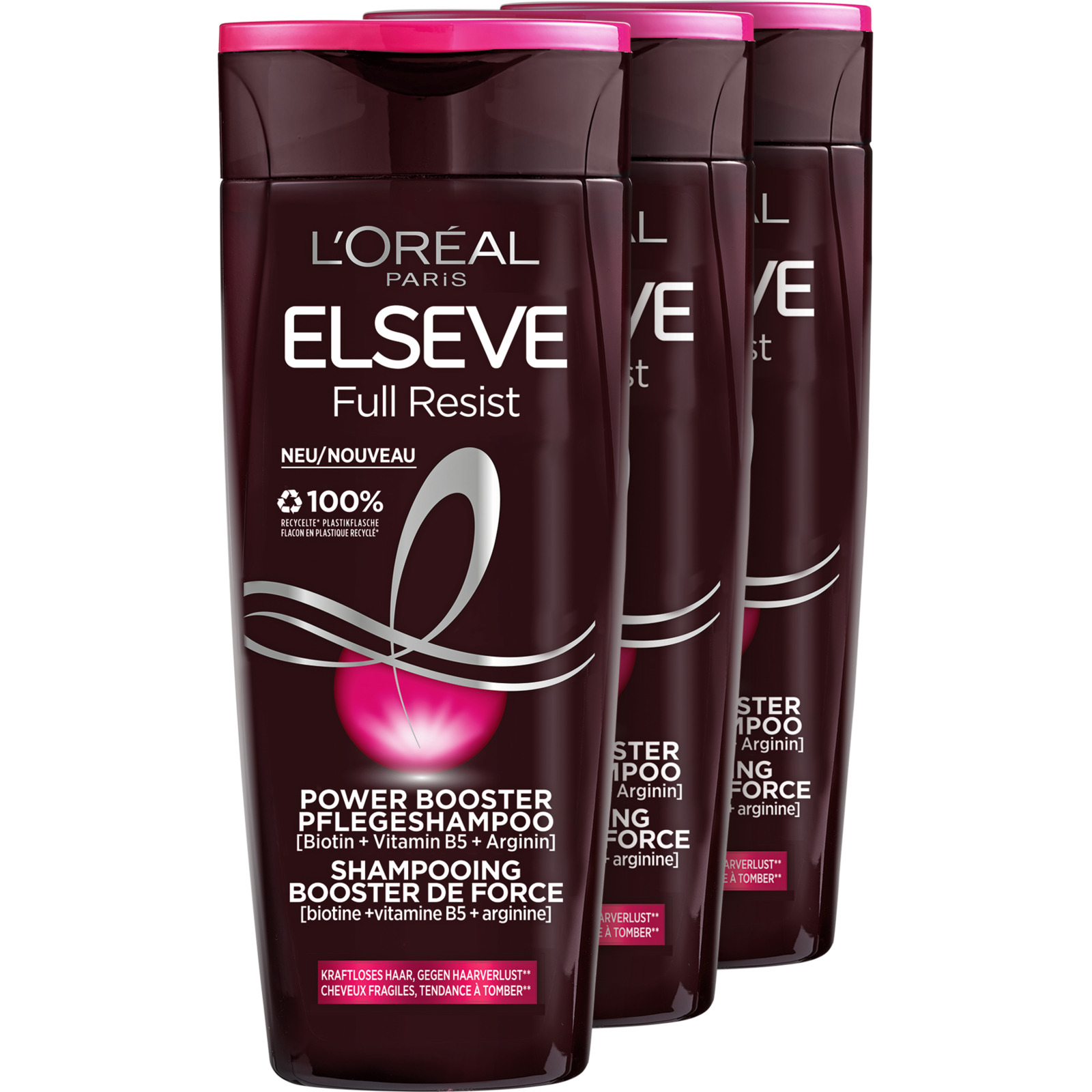 L'Oréal Elsève Full Resist Power Booster Pflegeshampoo 3 x 250 ml