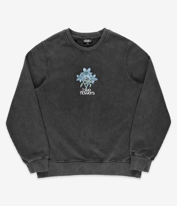 Blue Flowers Washed Flower Sweatshirt (stone wash)