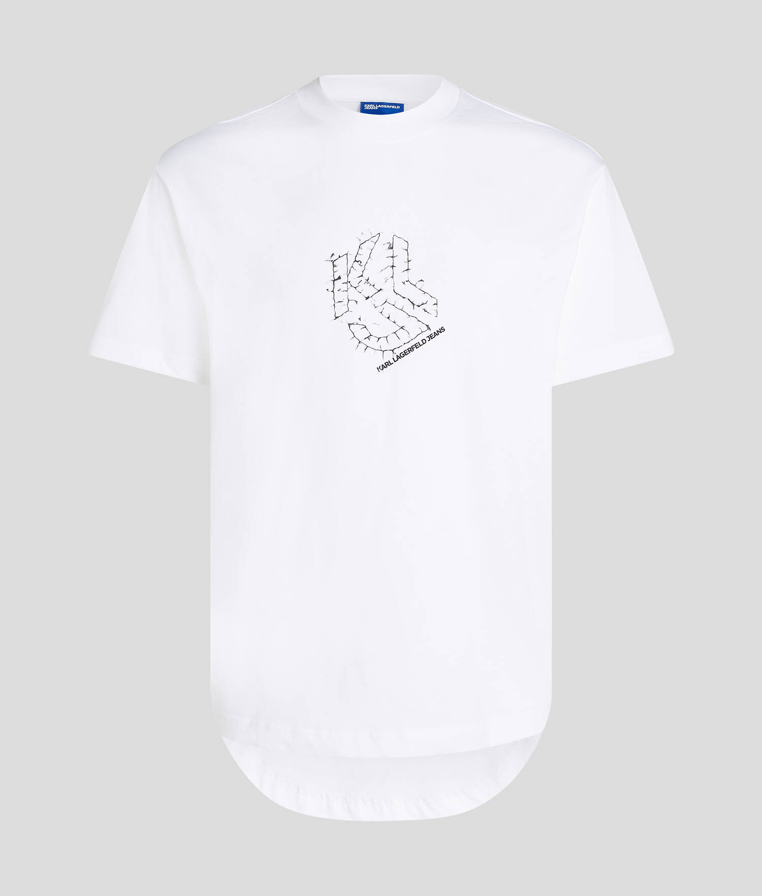 T-SHIRT À OURLET ARRONDI ET MONOGRAMME SHIBORI - Blanc