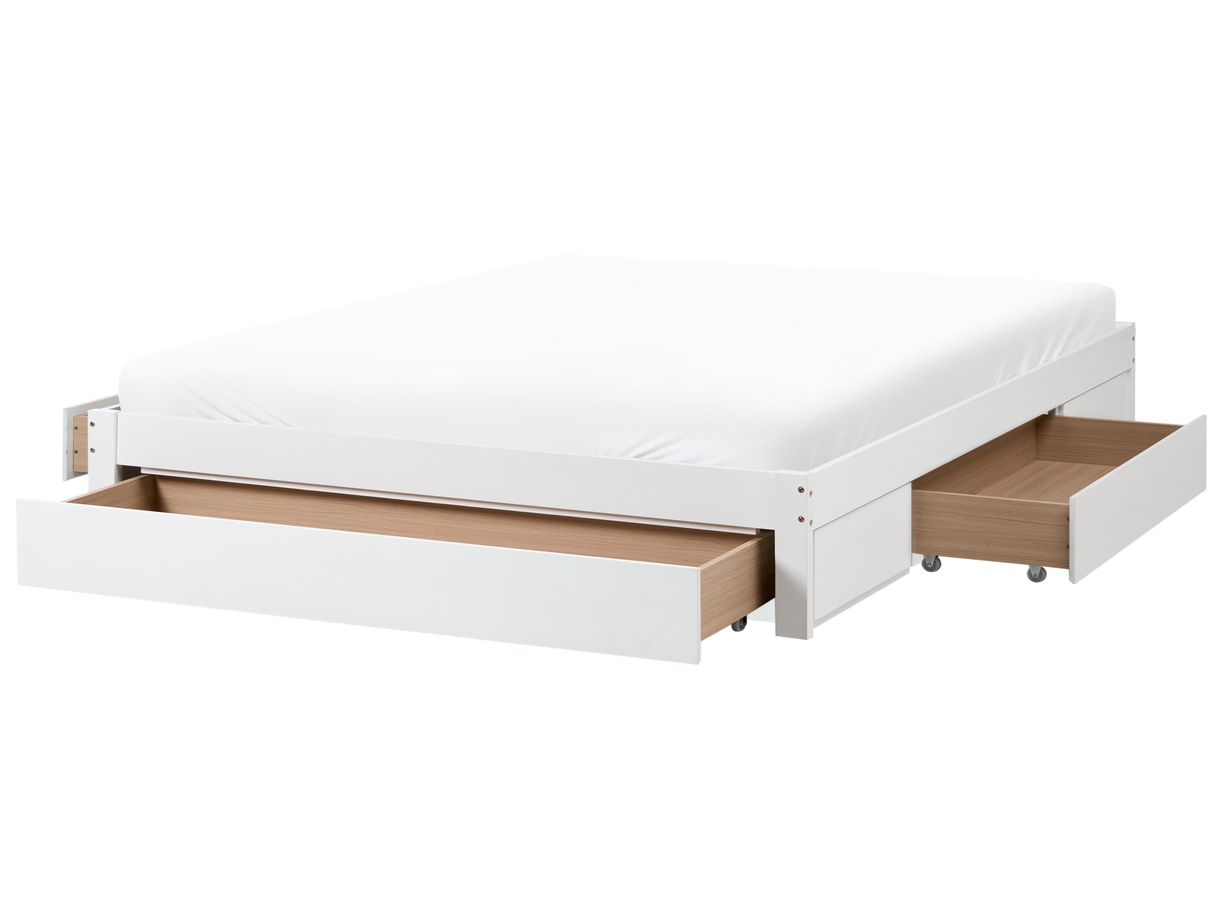 Bed met opbergruimte zonder hoofdbord Hout GIAT 180 x 200 cm Wit