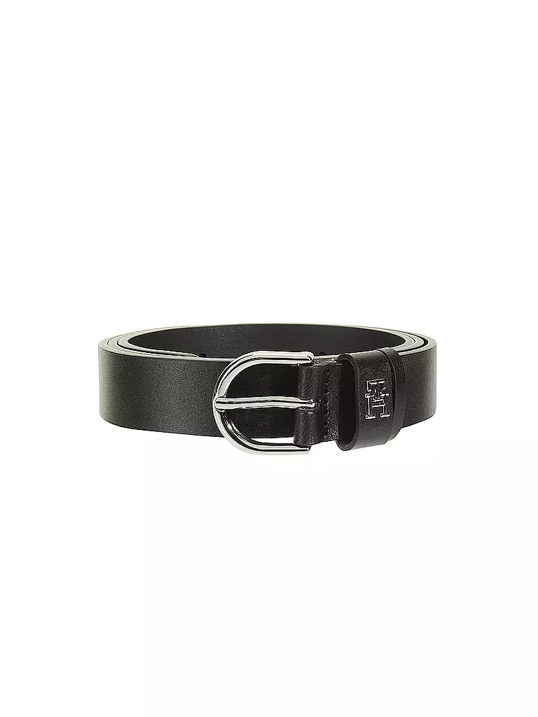 TOMMY HILFIGER Ledergürtel TH TIMELESS schwarz