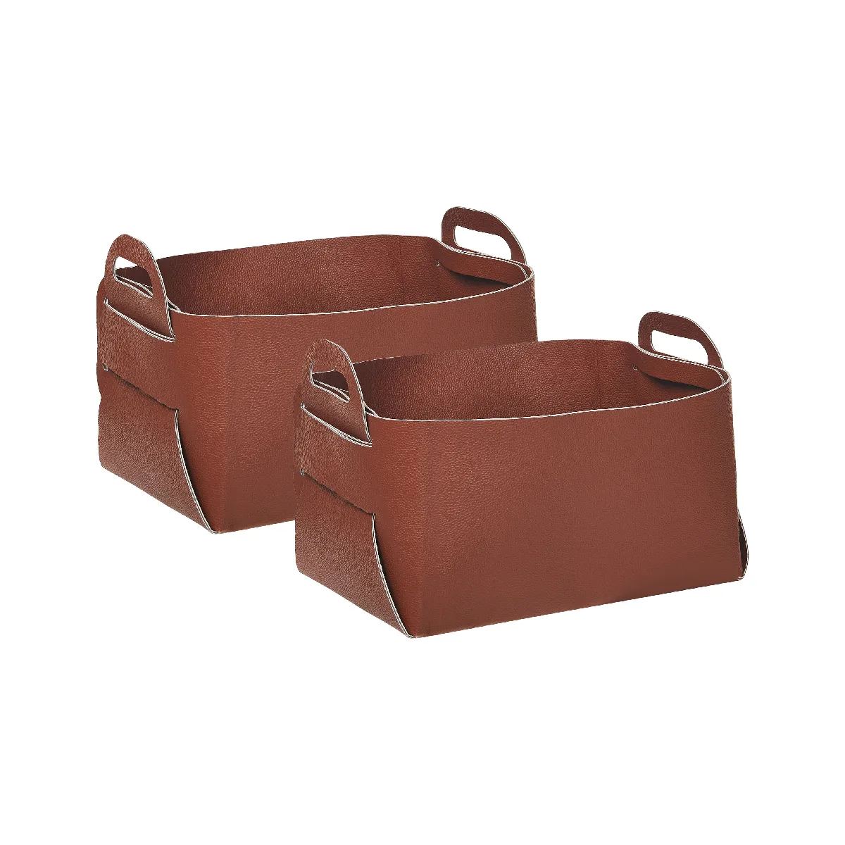 Beliani Paniers Cuir PU Marron NUZI