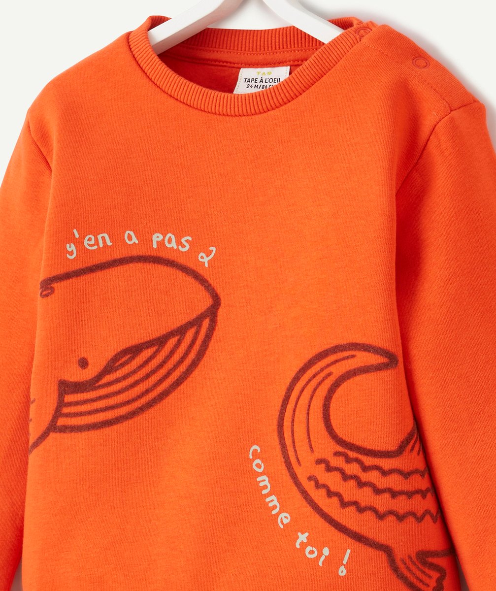 SWEAT BÉBÉ GARÇON EN FIBRES RECYCLÉES ROUGE AVEC ANIMAUX