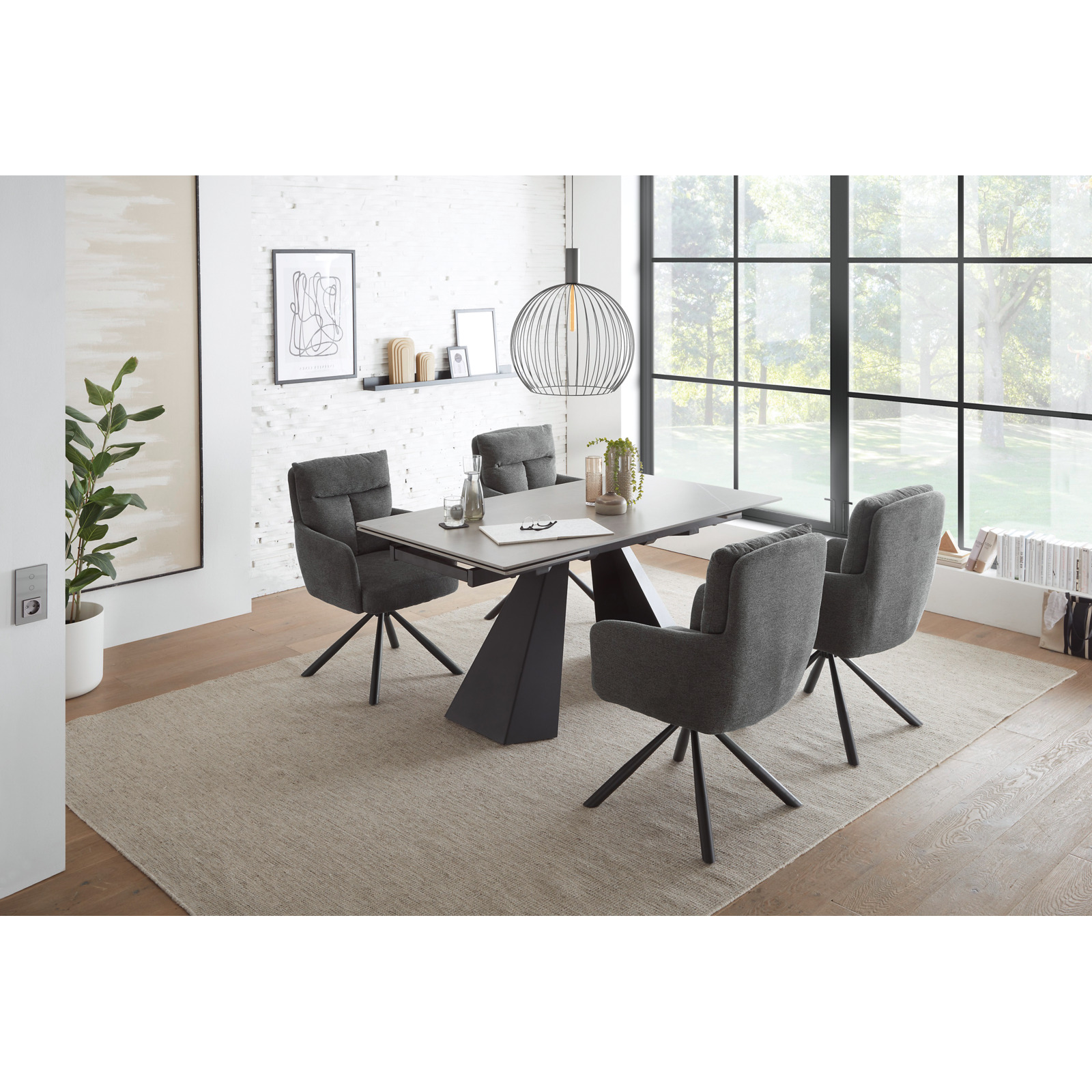 Tisch Mitch Keramik grau 160/240 x 76 x 90 cm